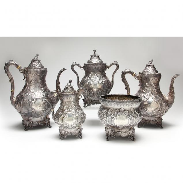 new-york-coin-silver-repousse-tea-coffee-service