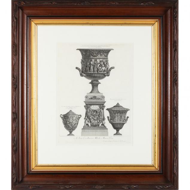 giovanni-battista-piranesi-1720-1778-etching-with-three-vases-vaso-antico-di-marmo-ornato-di-bassirilievi