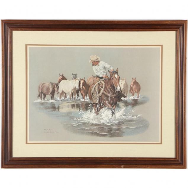 wayne-baize-ca-b-1943-cowboy-with-horses