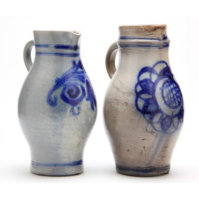 two-stoneware-pitchers