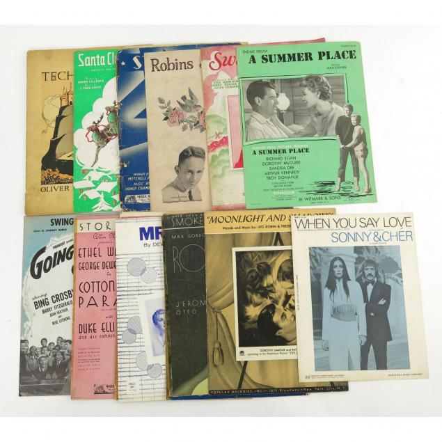 group-of-vintage-sheet-music