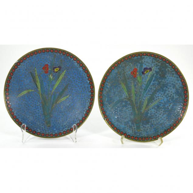 pair-of-cloisonne-cabinet-plates