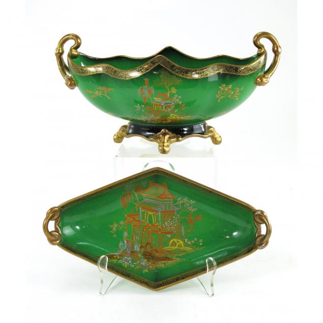 two-carlton-ware-vert-royale-serving-pieces