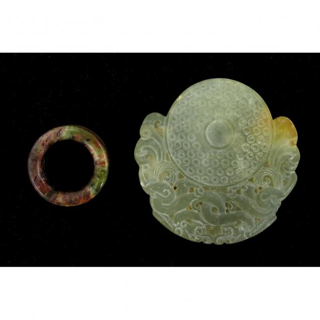 two-asian-hardstone-objects