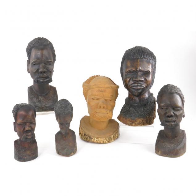 six-carved-african-wood-heads