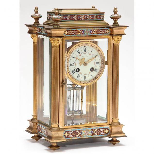 french-champleve-and-gilt-brass-regulator-clock-sold-by-tiffany