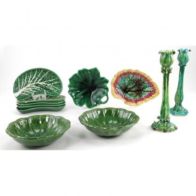 group-of-majolica-tablewares