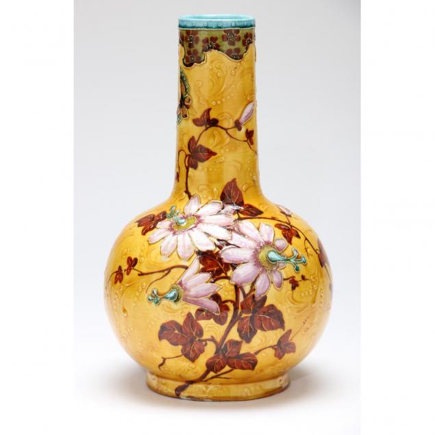 antique-majolica-bottle-vase