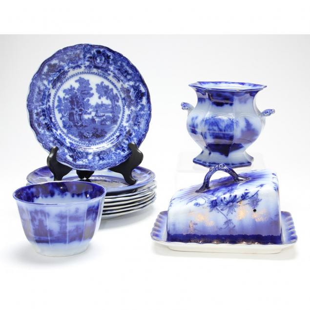 group-of-flow-blue-tableware