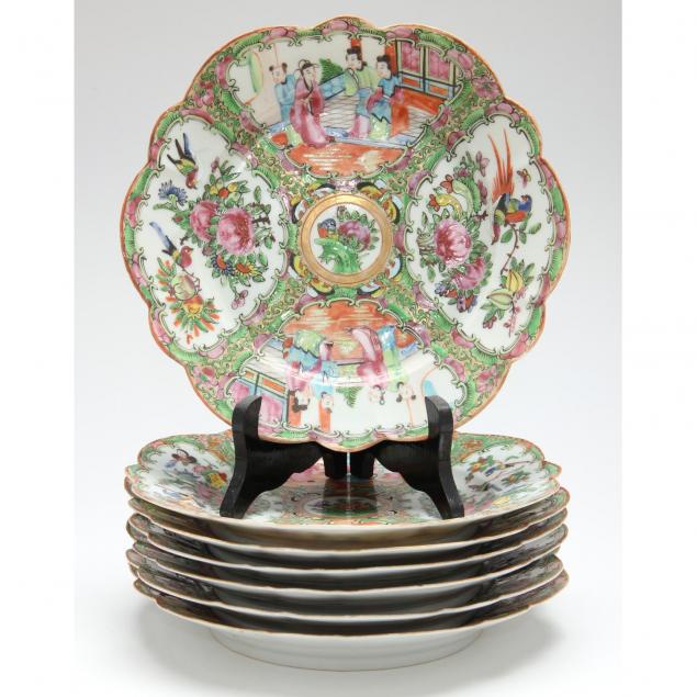 chinese-export-porcelain-seven-plates