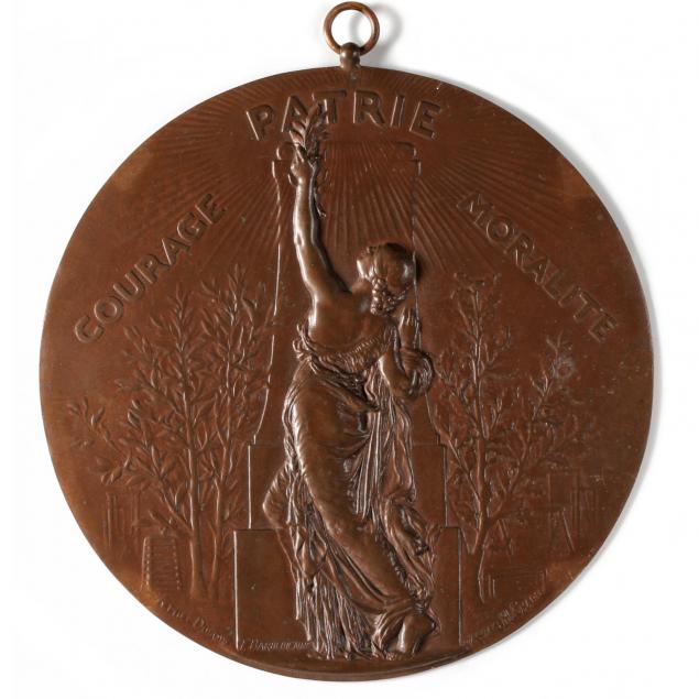 french-commemorative-uniface-medallic-plaque