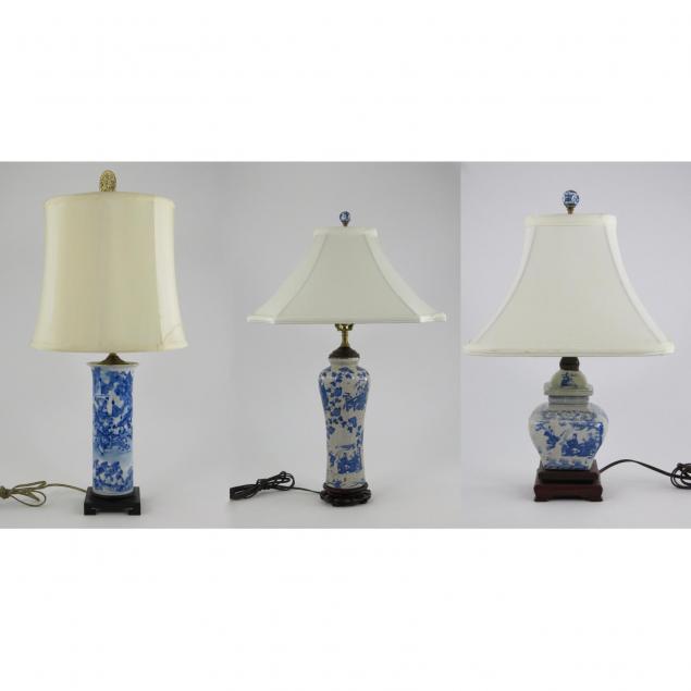 three-chinese-blue-and-white-porcelain-table-lamps