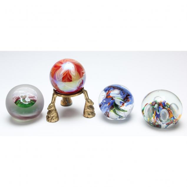 four-art-glass-paperweights