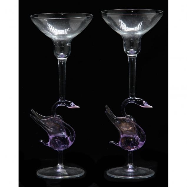 pair-of-figural-murano-champagne-flutes