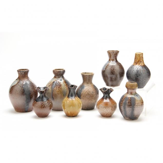 nc-pottery-nine-small-vases-from-the-studio-of-mark-hewitt