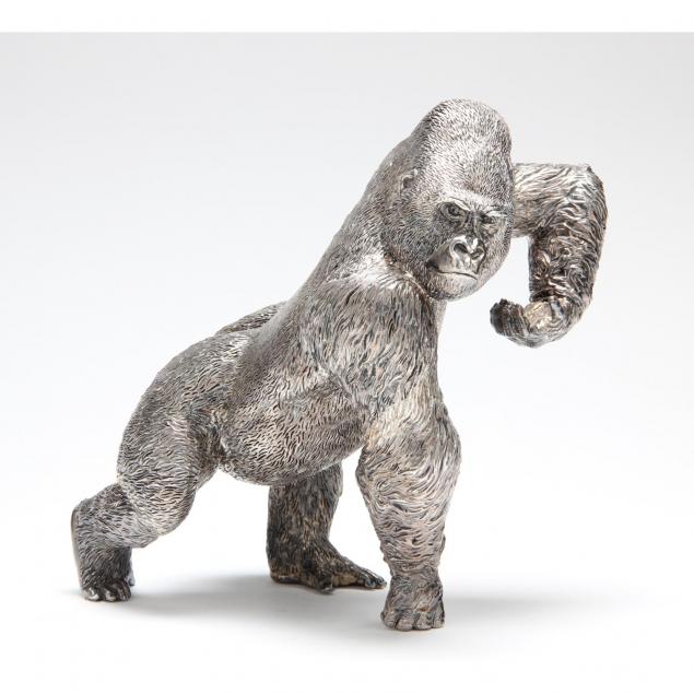 african-silver-model-of-a-gorilla-by-patrick-mavros