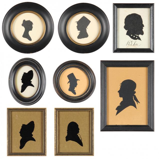 a-group-of-eight-silhouettes-20th-century