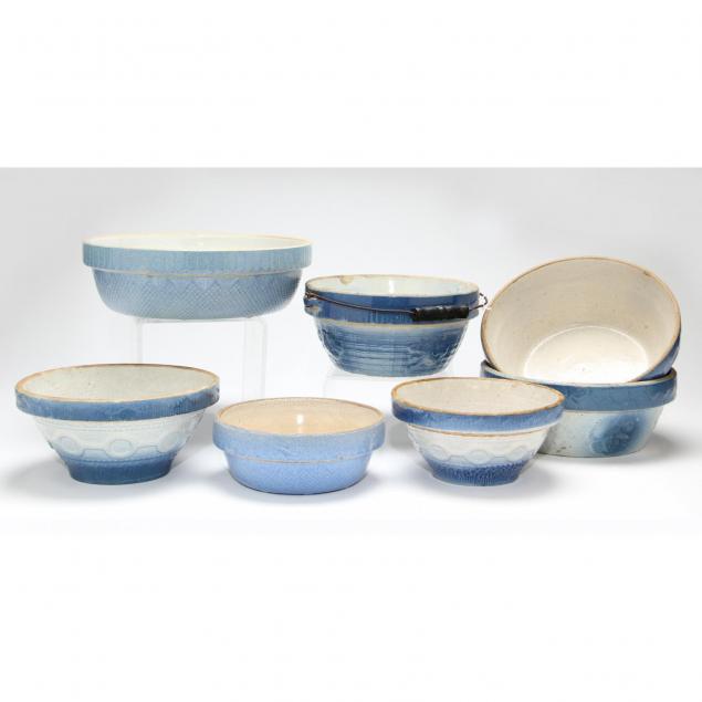 seven-blue-and-white-stoneware-mixing-bowls