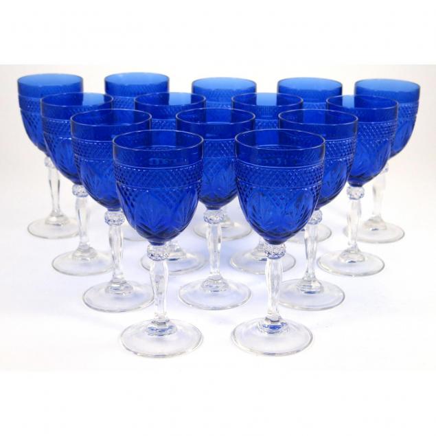 set-of-fourteen-cobalt-and-clear-glass-wine-stems