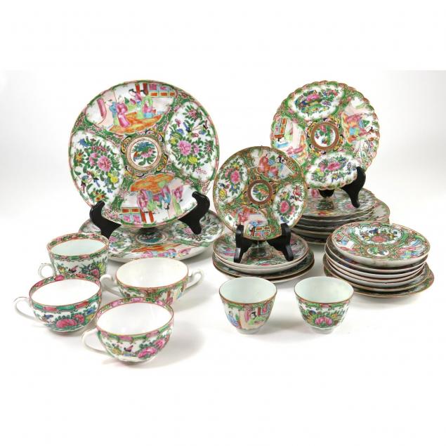 assembled-chinese-export-rose-medallion-tea-set