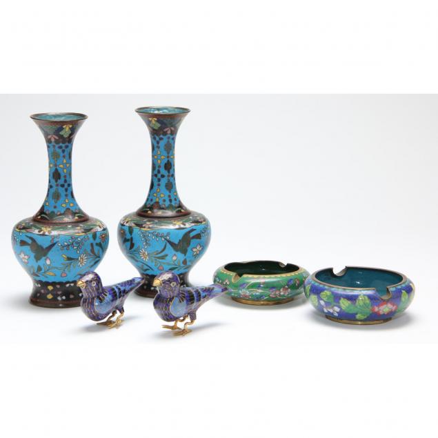 three-pairs-of-chinese-cloisonne-articles