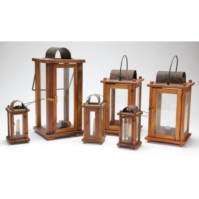 six-wood-frame-candle-lanterns