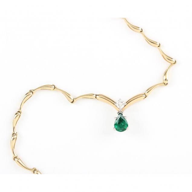 14kt-emerald-and-diamond-necklace