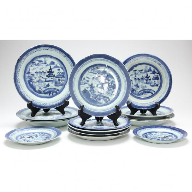 group-of-chinese-blue-canton-plates