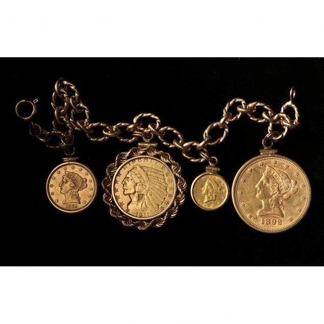 gold-charm-bracelet-with-four-u-s-gold-coins