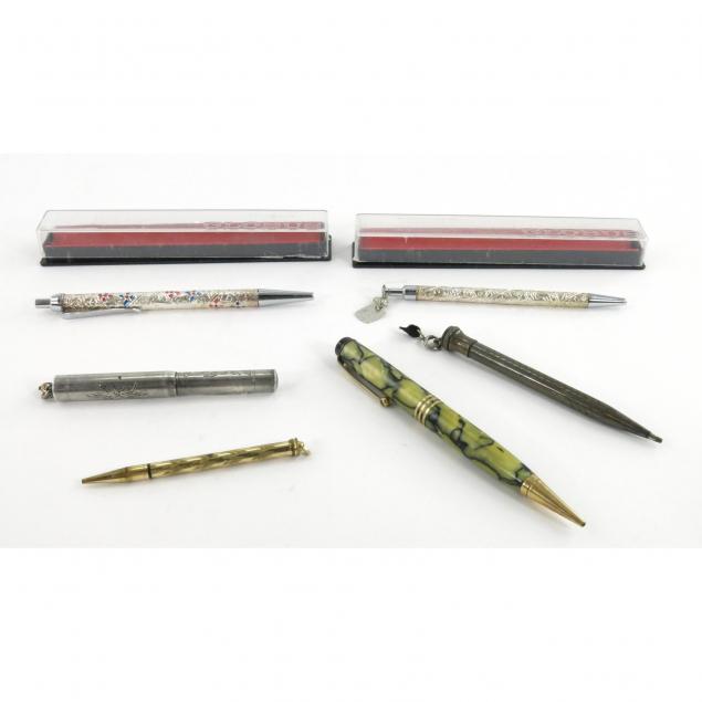 group-of-five-vintage-pens-pencils