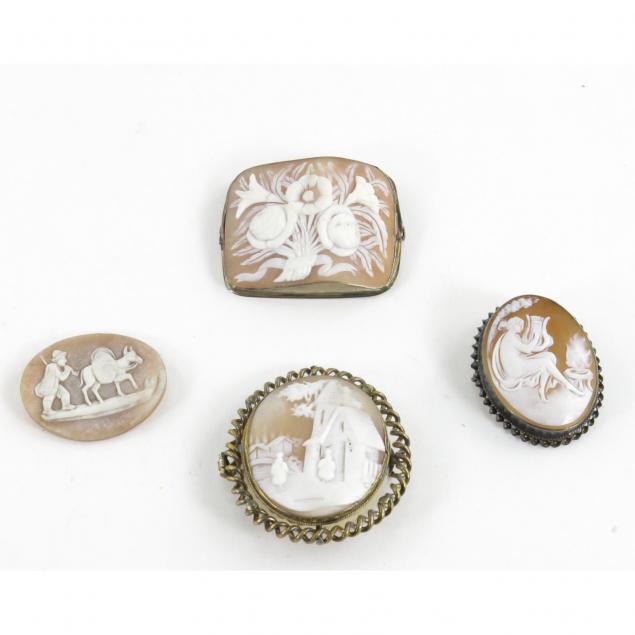 group-of-four-antique-cameos