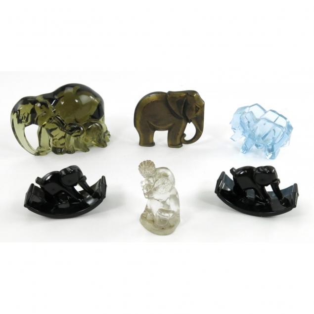 six-art-deco-elephant-figures
