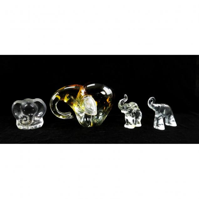 four-art-glass-elephants