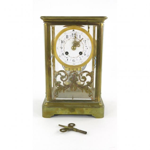 french-brass-frame-mantel-clock