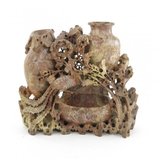 chinese-carved-soapstone-double-vase
