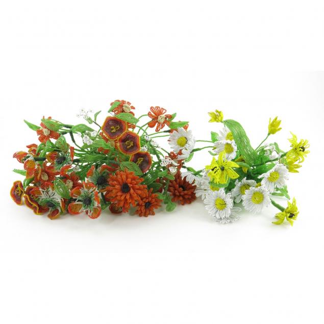 two-bouquets-of-glass-beaded-flowers