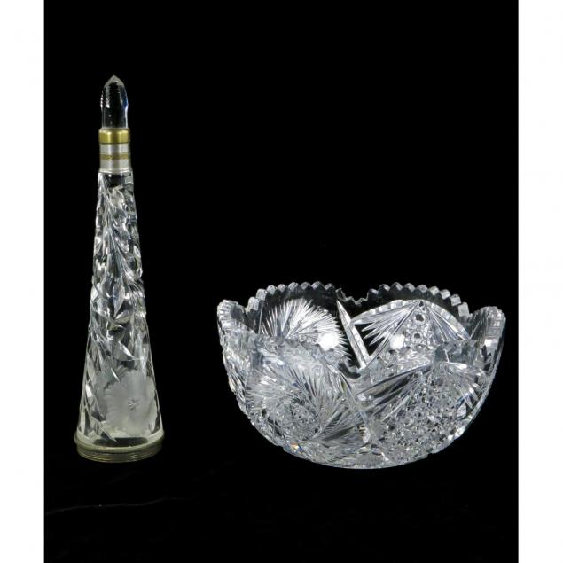 two-american-brilliant-period-cut-glass-objects