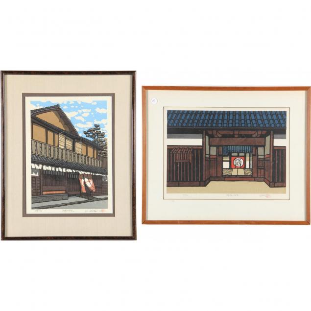 two-framed-modern-japanese-woodblock-prints-by-katsuyuki-nishijima-b-1945