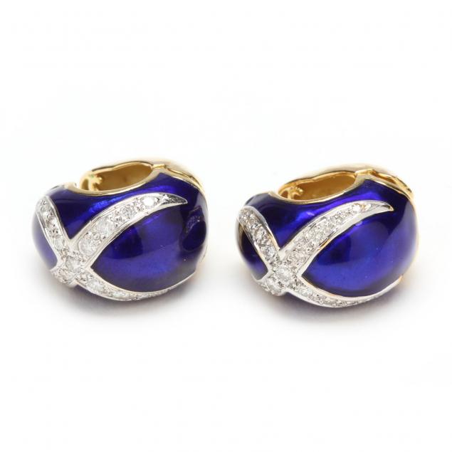 18kt-enamel-and-diamond-earrings