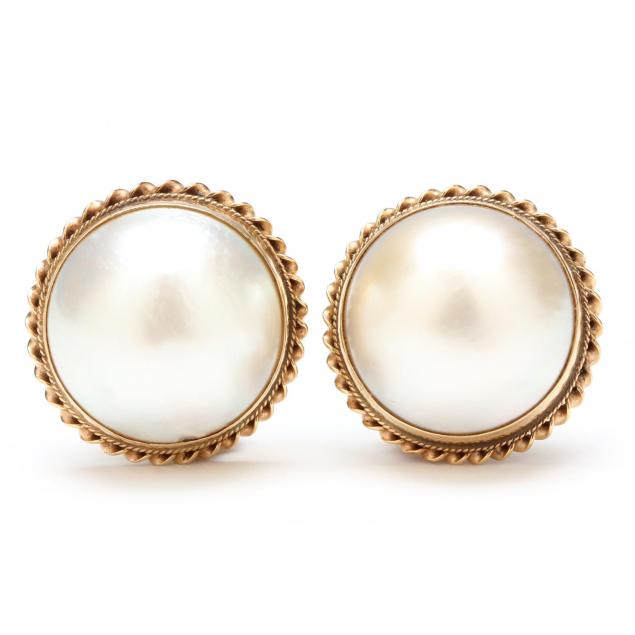 14kt-mabe-pearl-earclips-signed