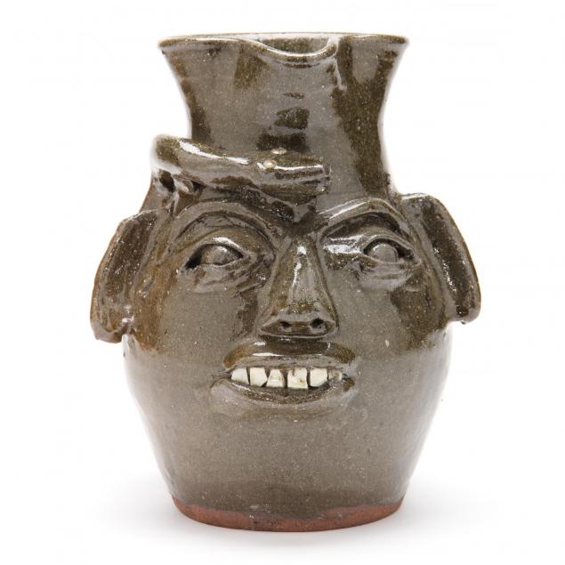 nc-folk-pottery-burlon-craig-face-pitcher-catawba-county-1914-2002