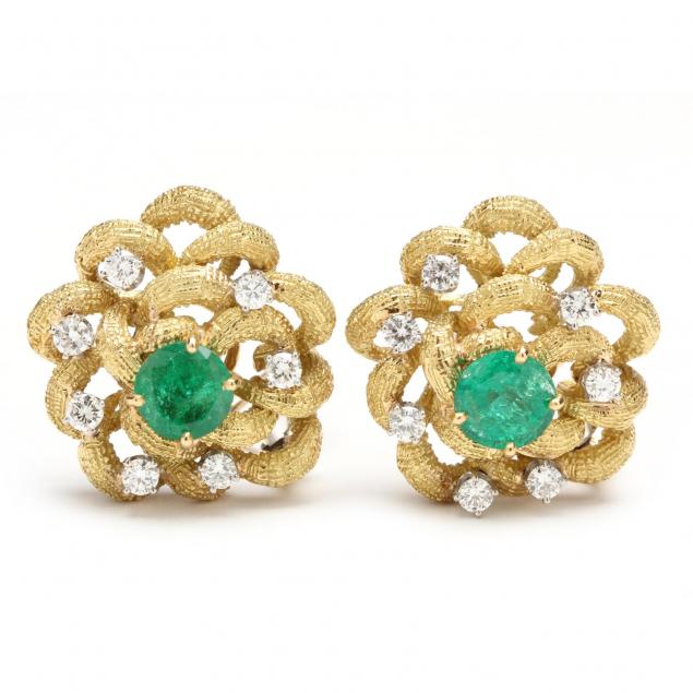 18kt-diamond-and-emerald-earclips