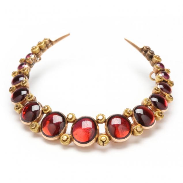vintage-14kt-rose-gold-and-garnet-crescent-brooch-pendant