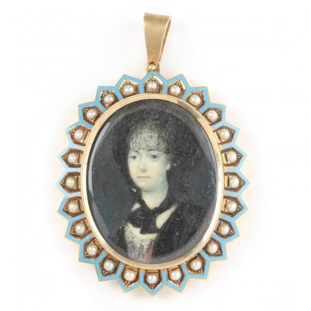 georgian-gold-enamel-and-seed-pearl-portrait-brooch