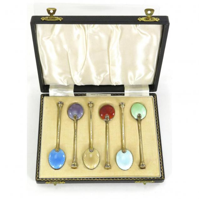 cased-set-of-six-sterling-guilloche-enameled-spoons