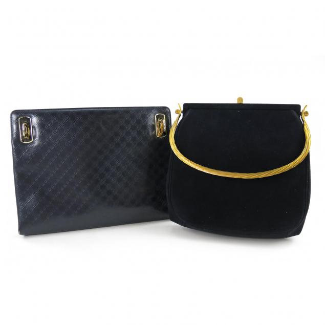 two-vintage-navy-handbags