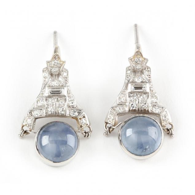 platinum-star-sapphire-and-diamond-earrings