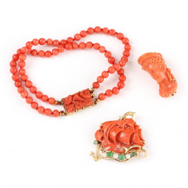three-gold-and-coral-jewelry-items