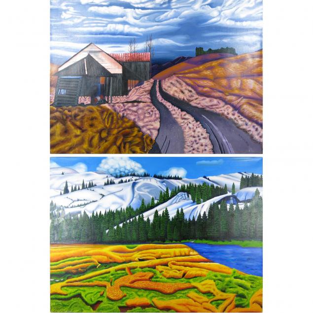 two-american-school-landscape-paintings