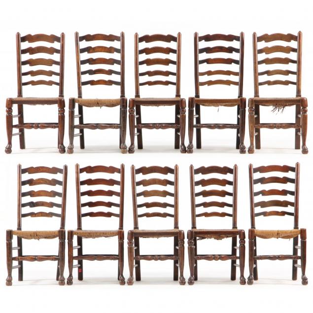assembled-set-of-ten-english-country-ladder-back-chairs
